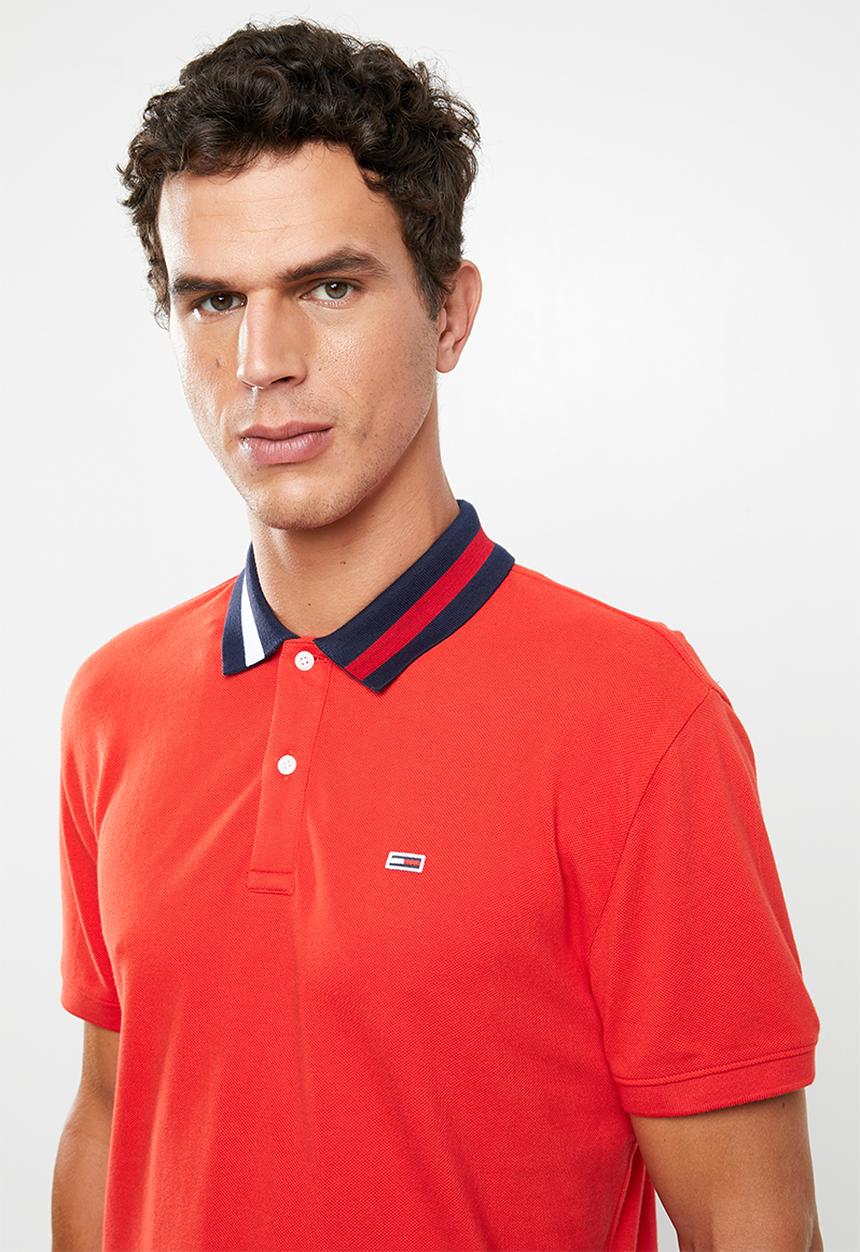 Tommy Hilfiger - Tjm flag neck polo - red