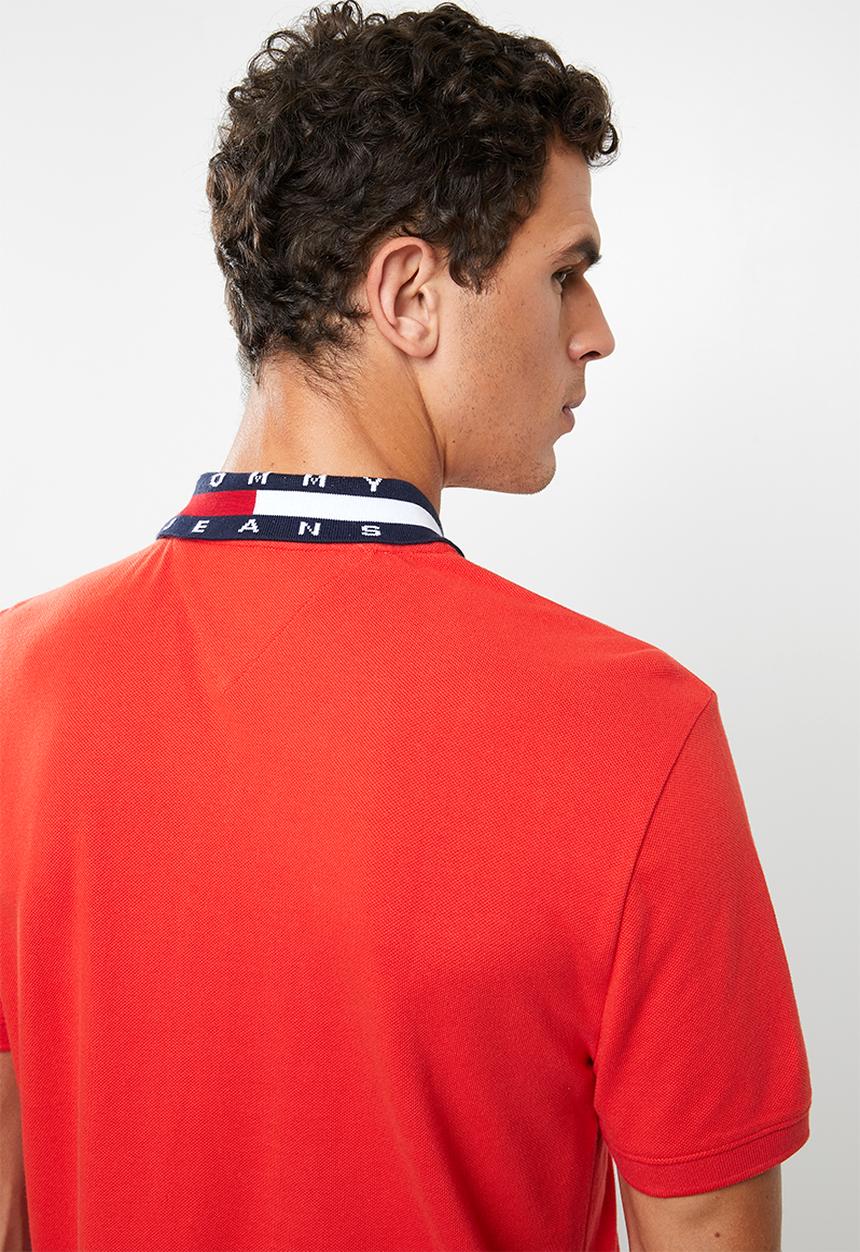 Tommy Hilfiger - Tjm flag neck polo - red