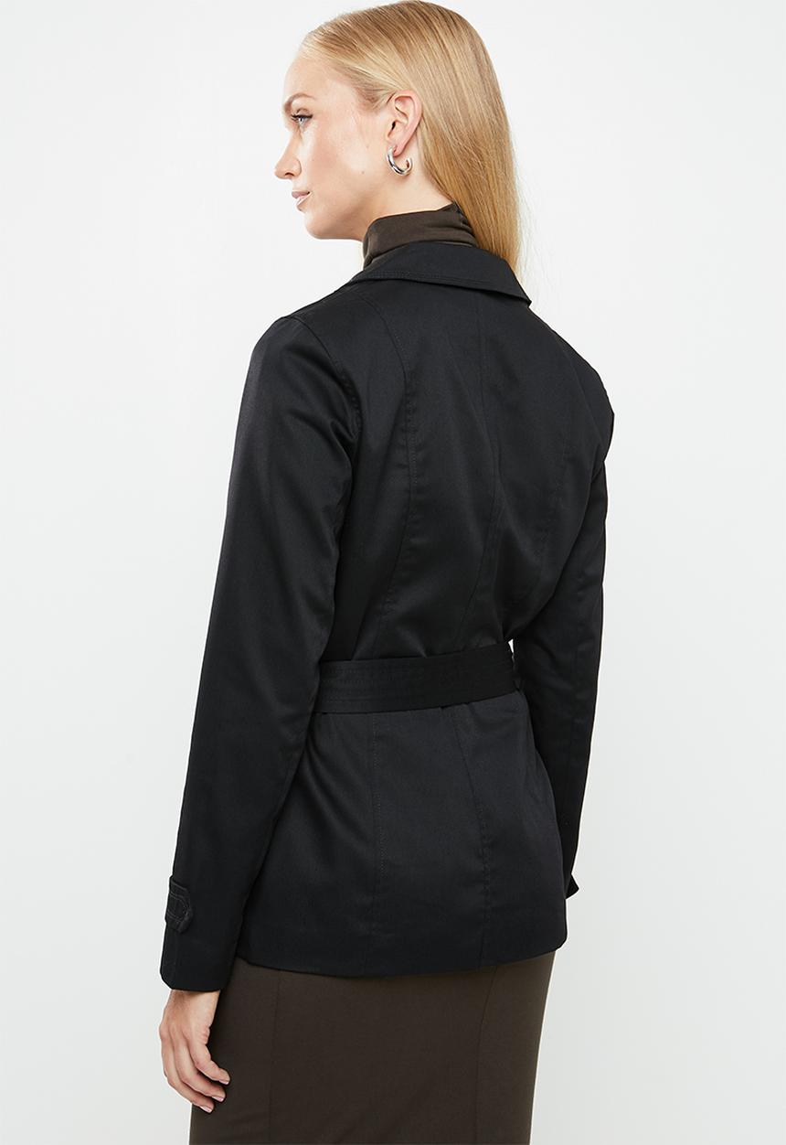 ONLY - Finesse short trench coat - black