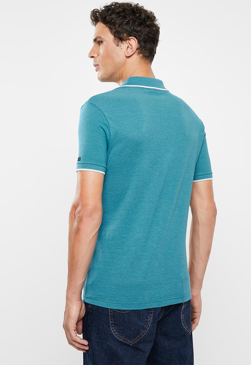 Lee  - Icon melange polo - turquoise