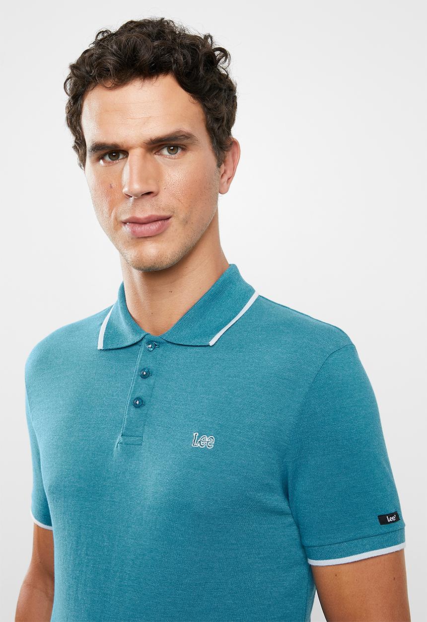 Lee  - Icon melange polo - turquoise