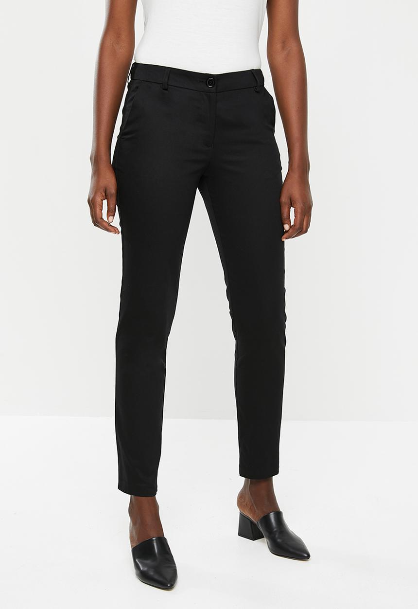 edit - Slim leg suit pants - black