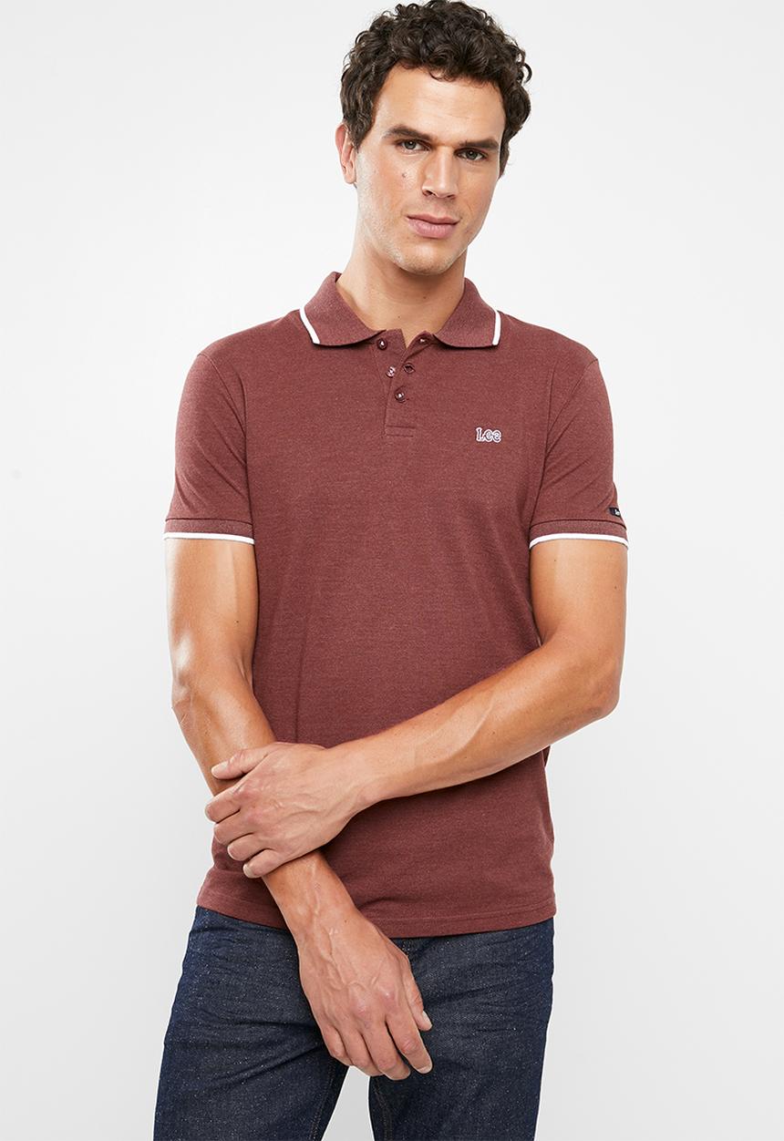 Lee  - Icon melange polo - burgundy