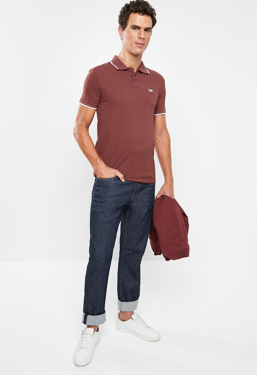 Lee  - Icon melange polo - burgundy
