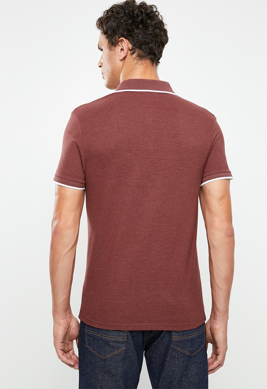 Lee  - Icon melange polo - burgundy