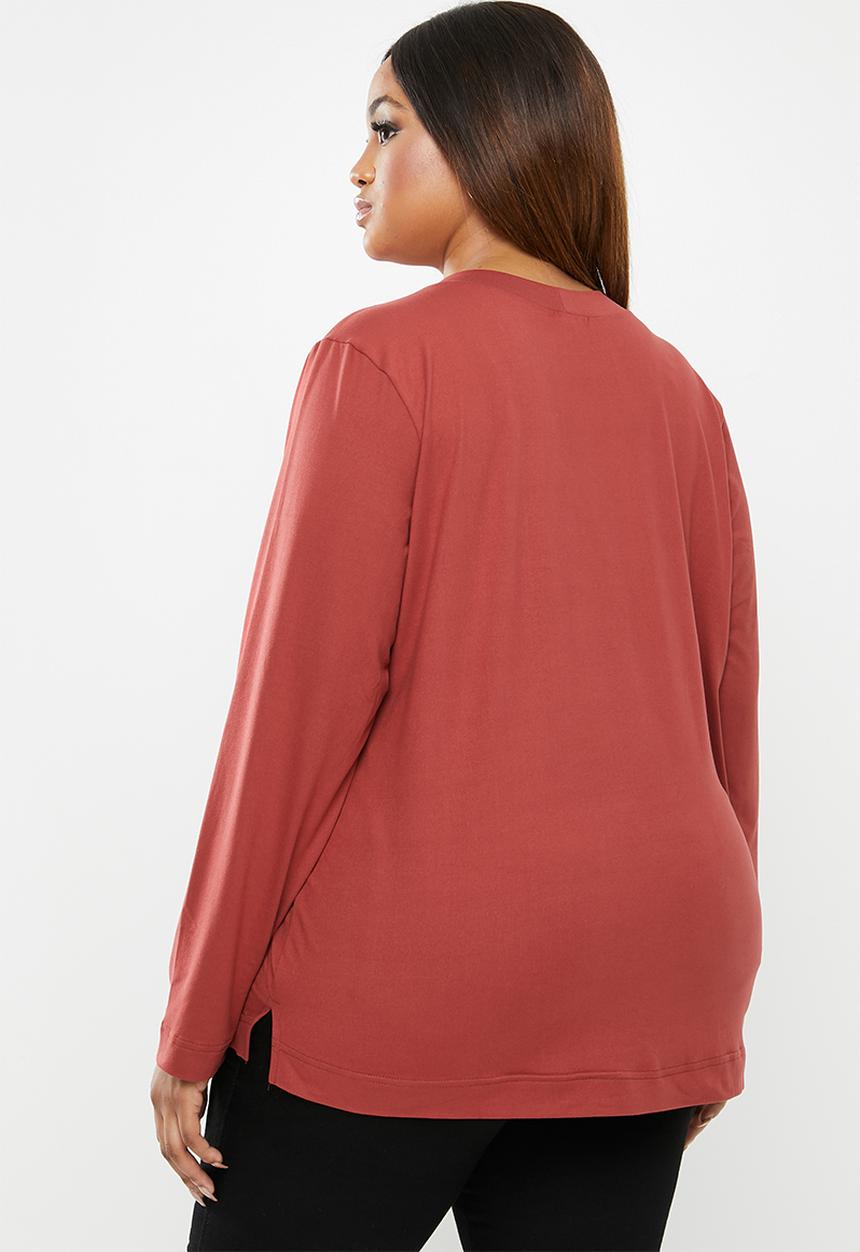 edit Plus - Crew neck long sleeve tee - rust