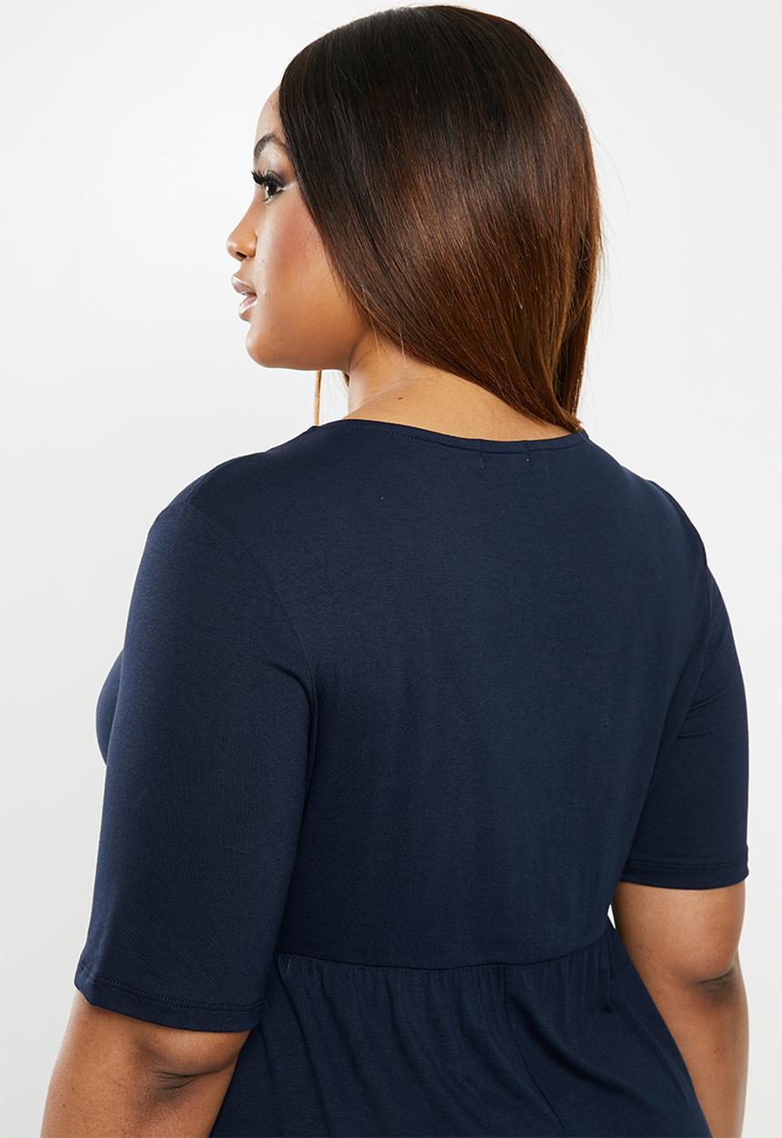 edit Plus - Classic empire line dress - navy