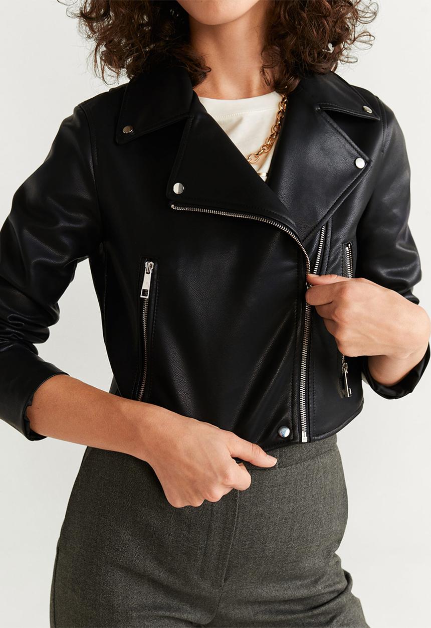 MANGO - Biker jacket - black