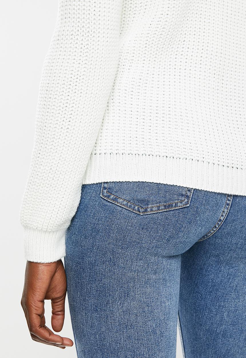 edit - Stitch detail jersey - milk