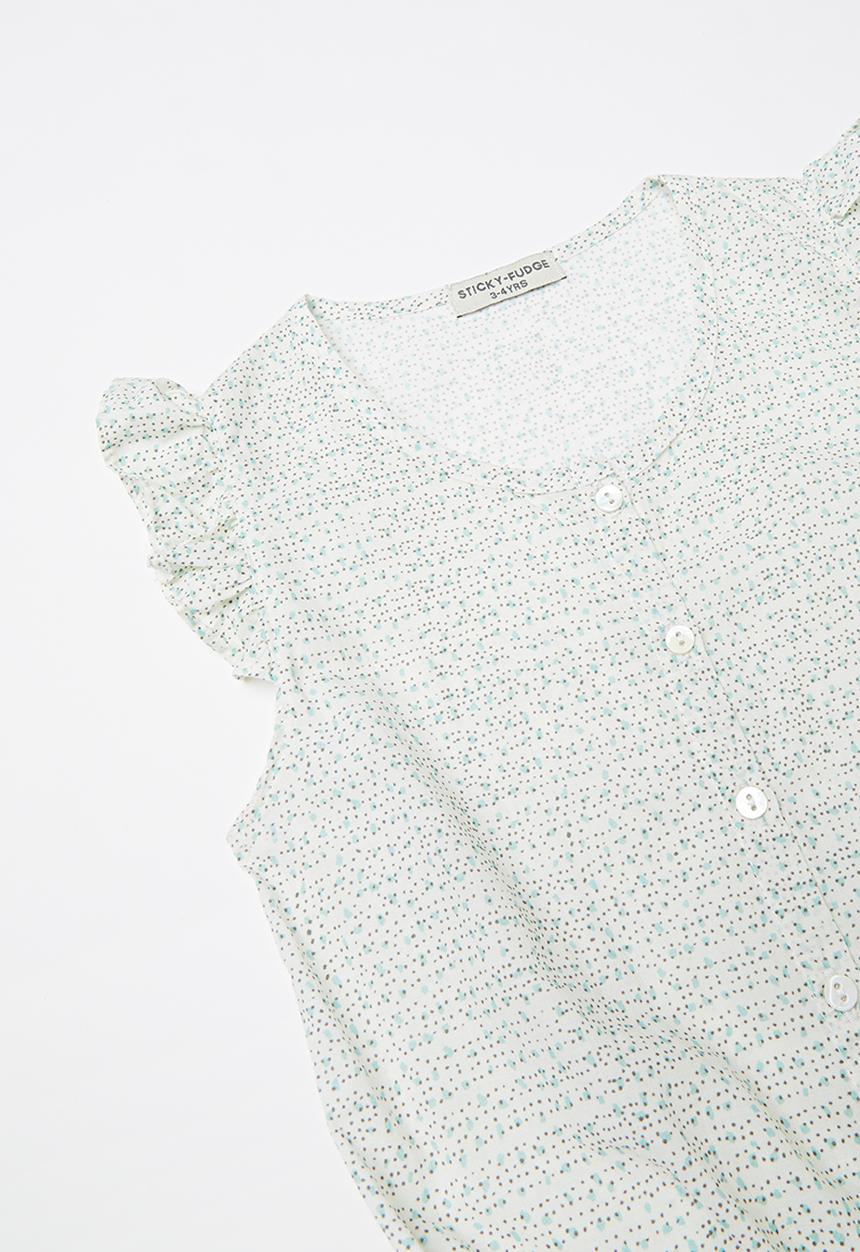 Sticky Fudge - Walk in the park frill playsuit - white