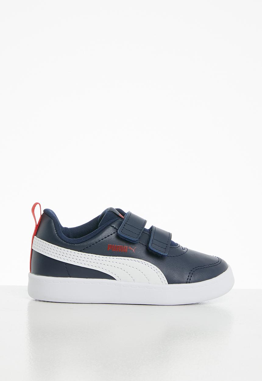 PUMA - Courtflex v2 v infant - peacoat/high risk red
