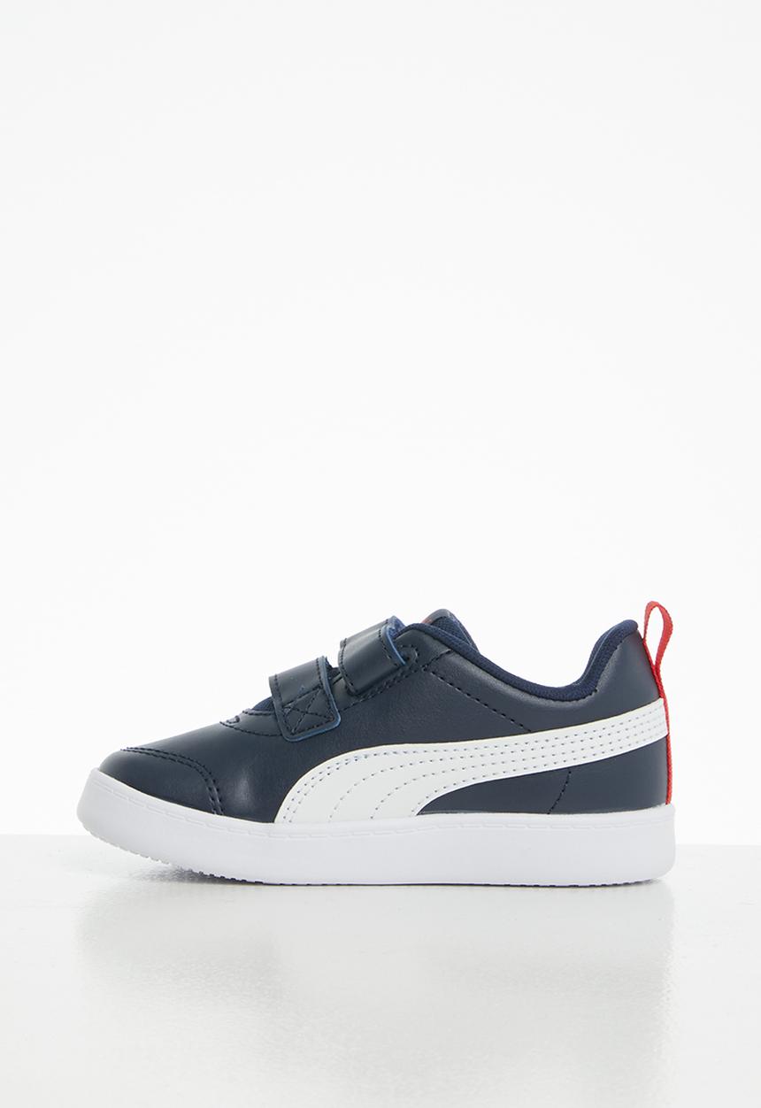 PUMA - Courtflex v2 v infant - peacoat/high risk red