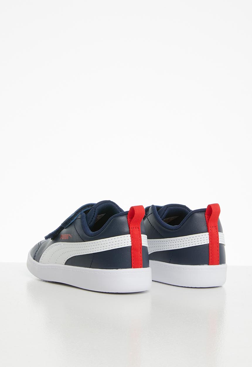 PUMA - Courtflex v2 v infant - peacoat/high risk red