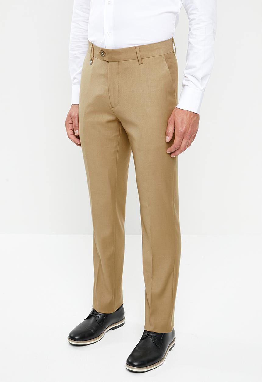 POLO - Mens classic custom fit formal trouser - brown 