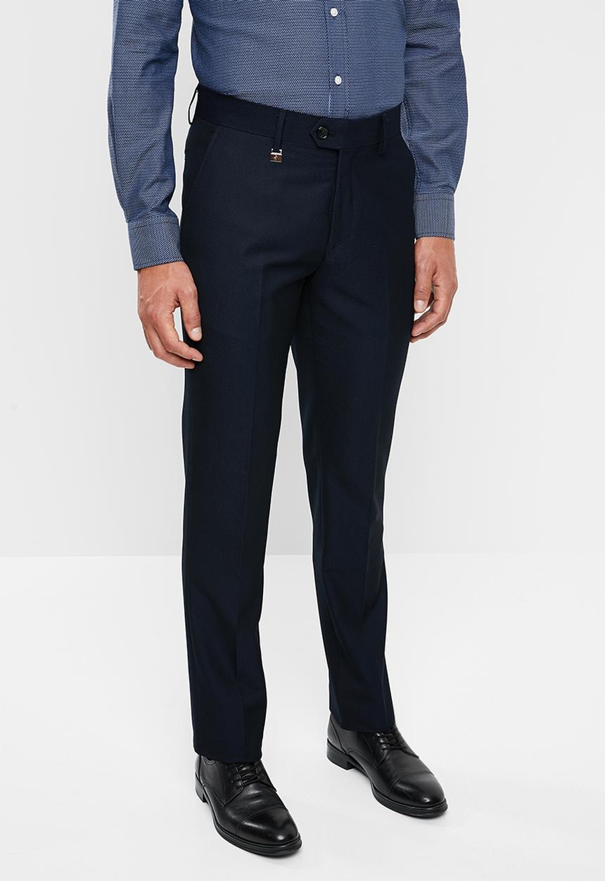 POLO - Mens jc birdseye custom fit formal trouser - navy