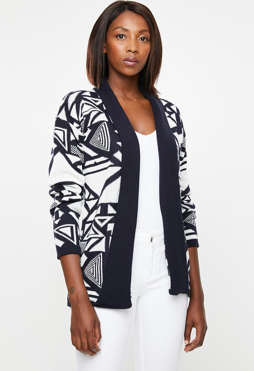 edit - Kimono cardi - navy & white 