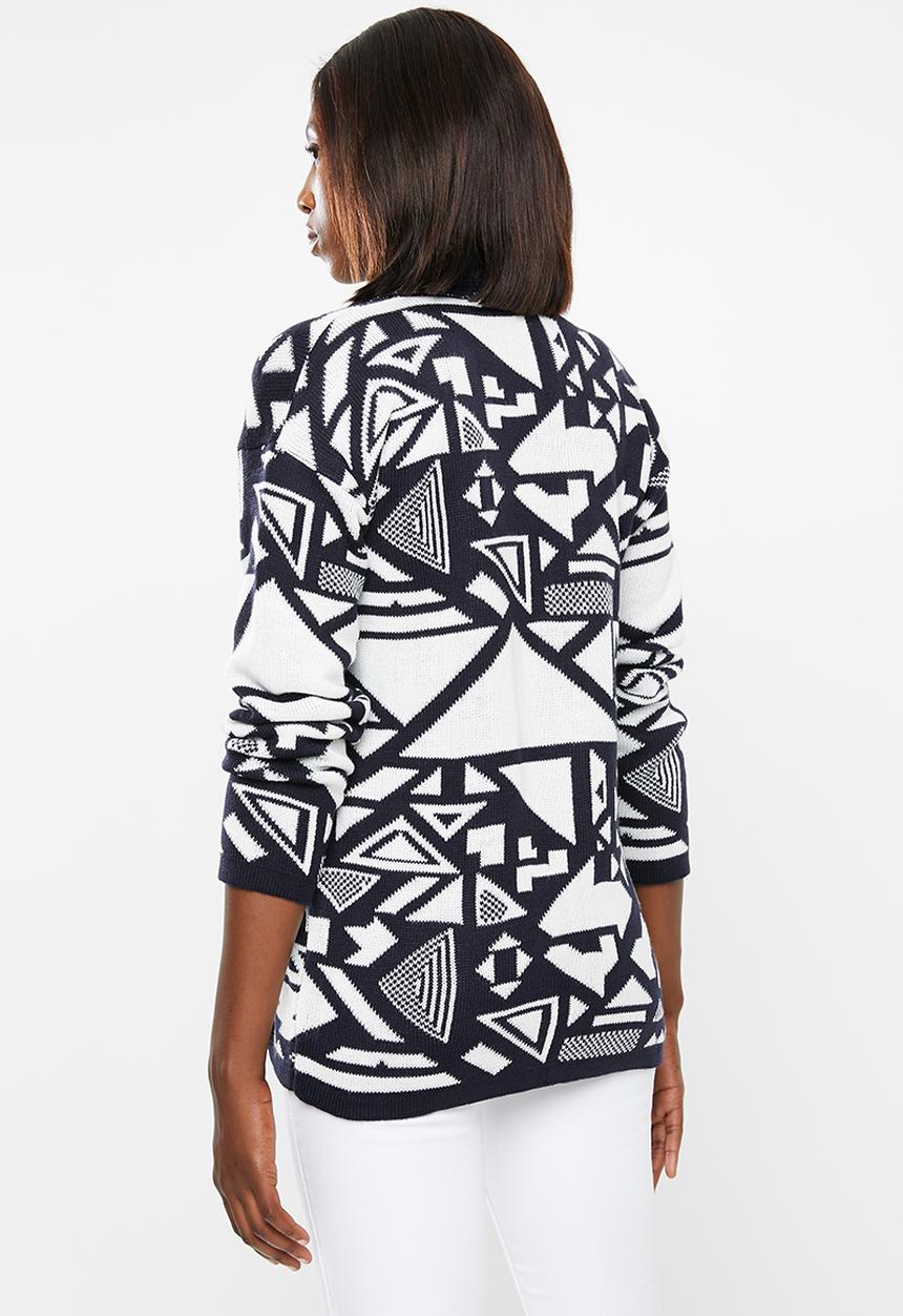 edit - Kimono cardi - navy & white 