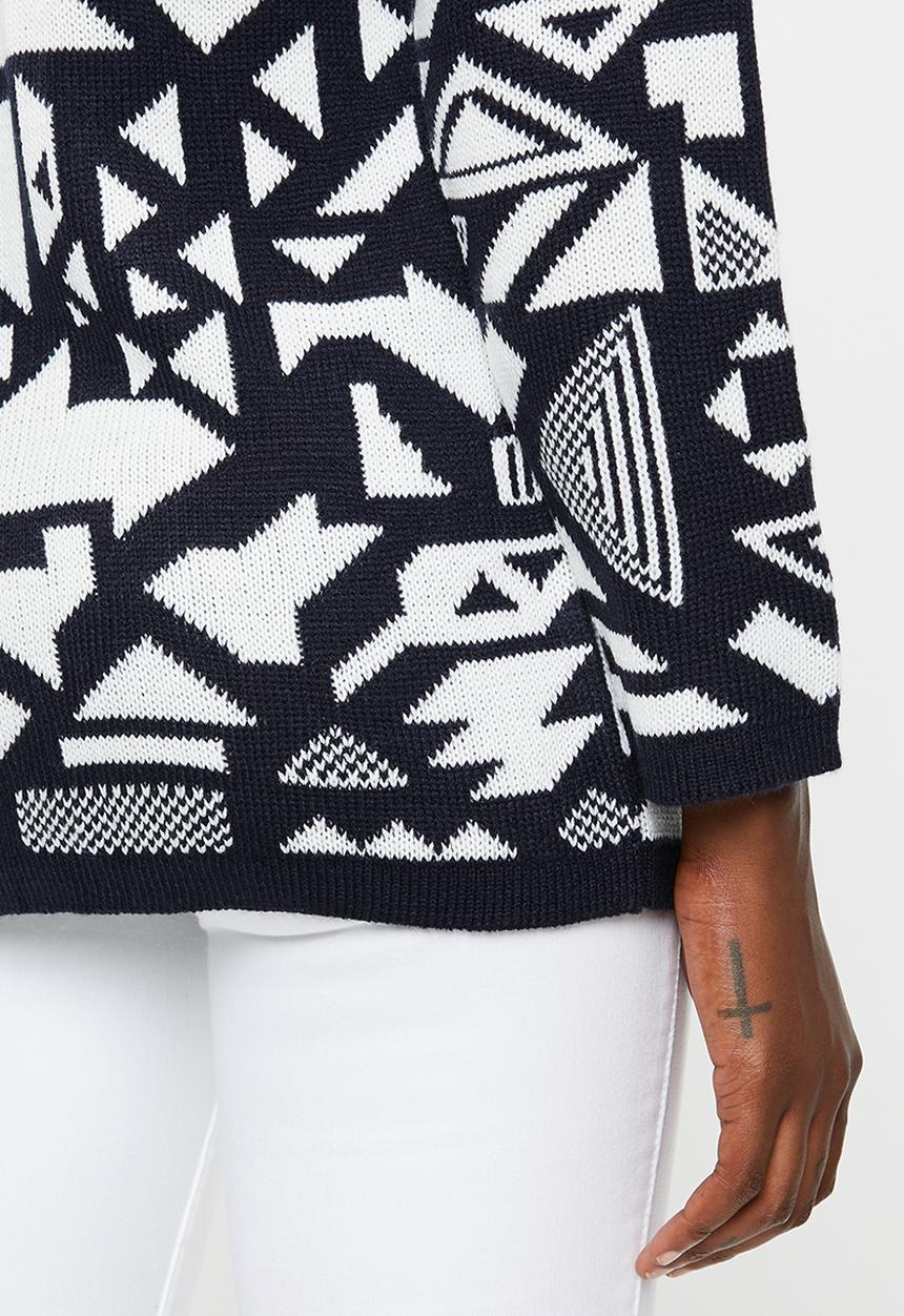 edit - Kimono cardi - navy & white 