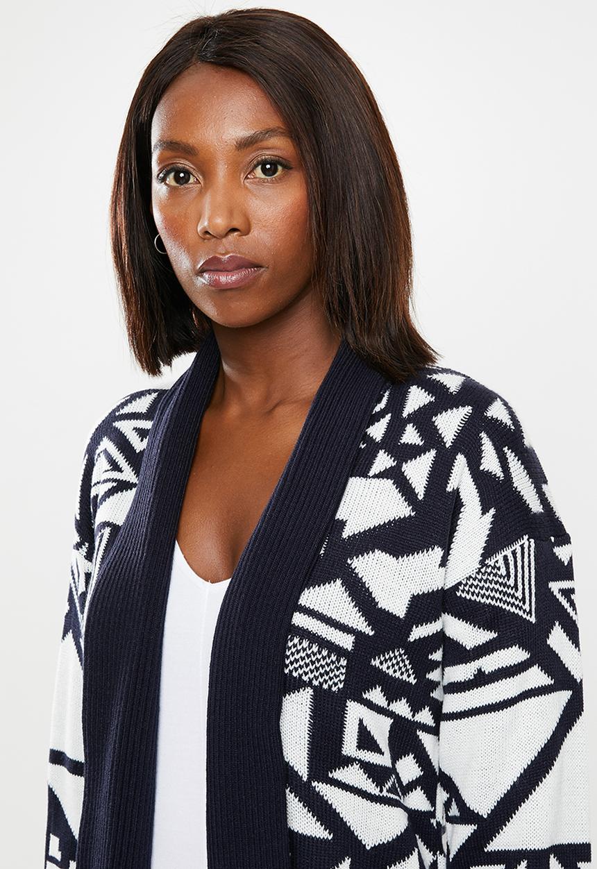 edit - Kimono cardi - navy & white 