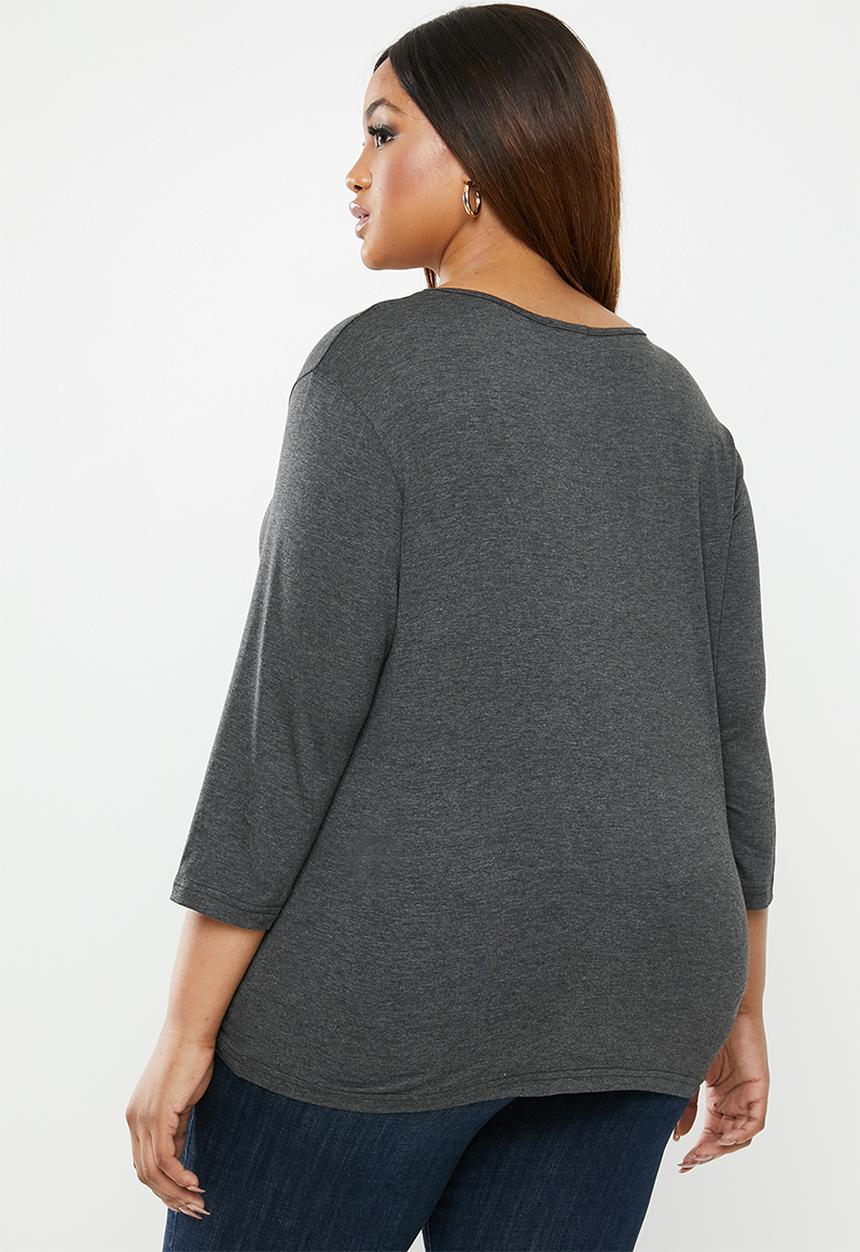 edit Plus - Asymmetrical knot top - grey