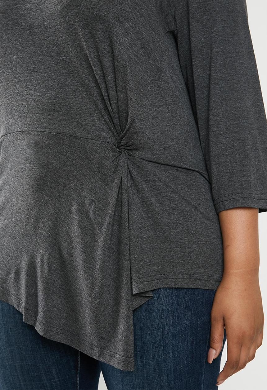 edit Plus - Asymmetrical knot top - grey