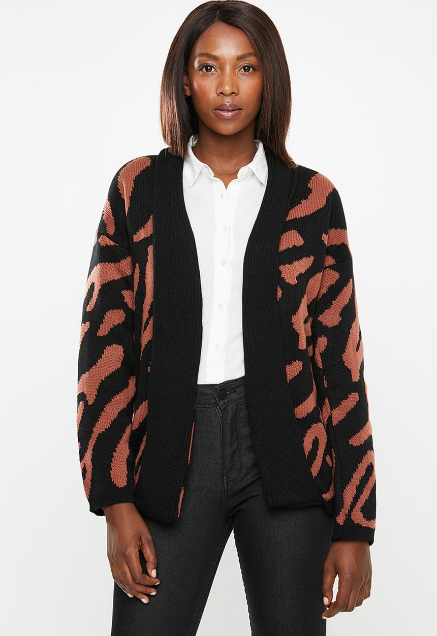 edit - Kimono cardi - brown & black 
