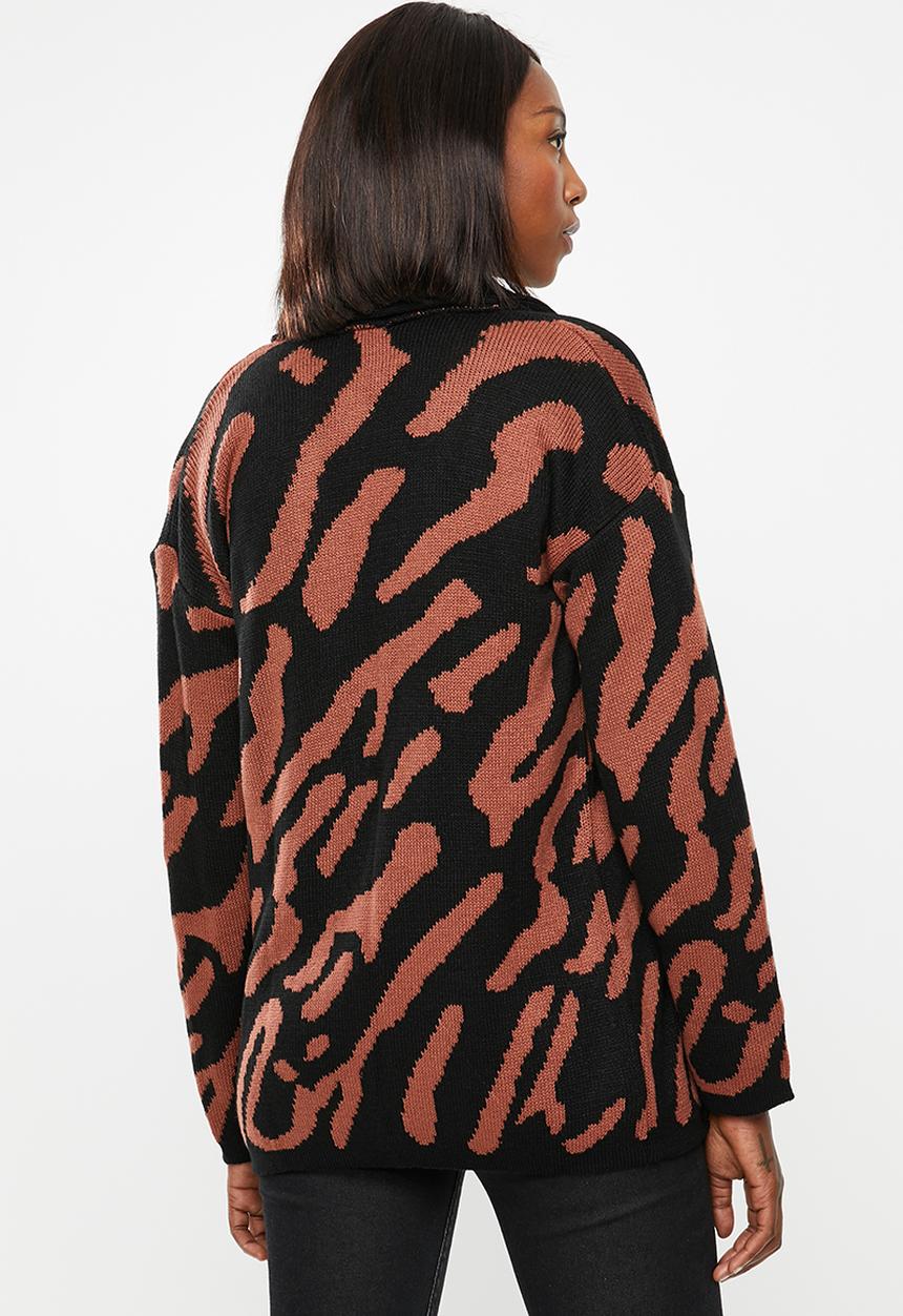 edit - Kimono cardi - brown & black 