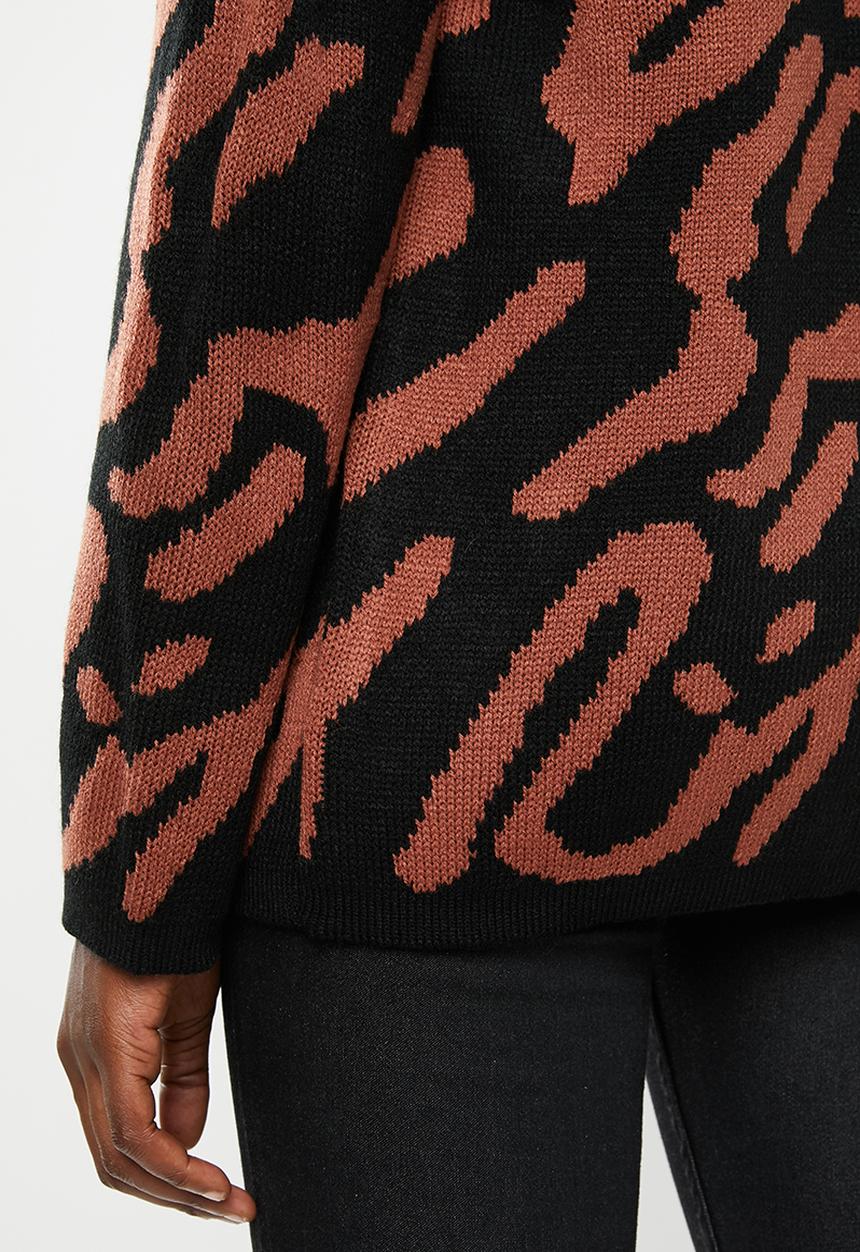 edit - Kimono cardi - brown & black 