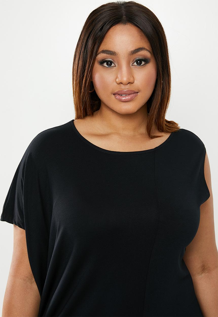 edit Plus - Asymmetrical styled dress - black
