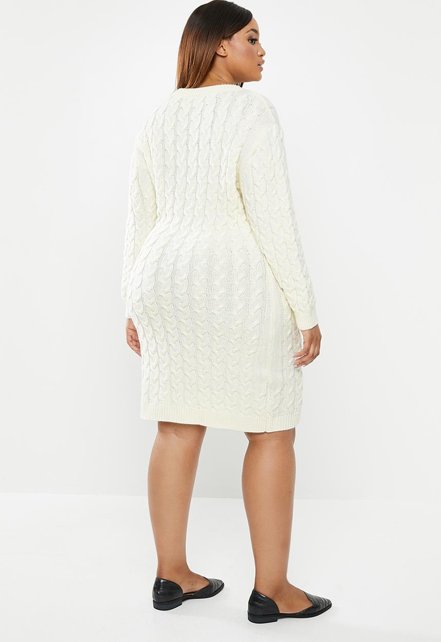 edit Plus - Cable knit tunic - cream 