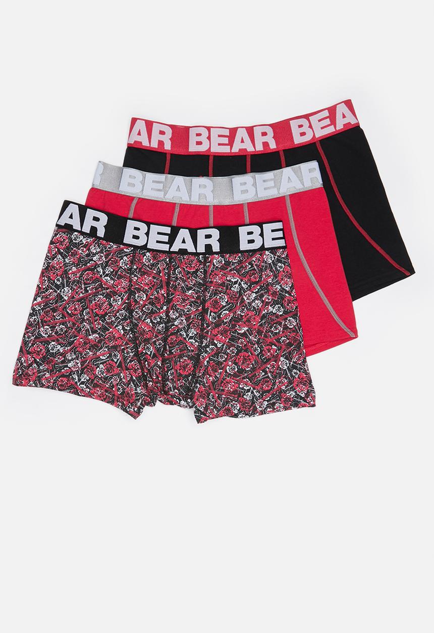 Bear - Bear rose and guitar - red & black