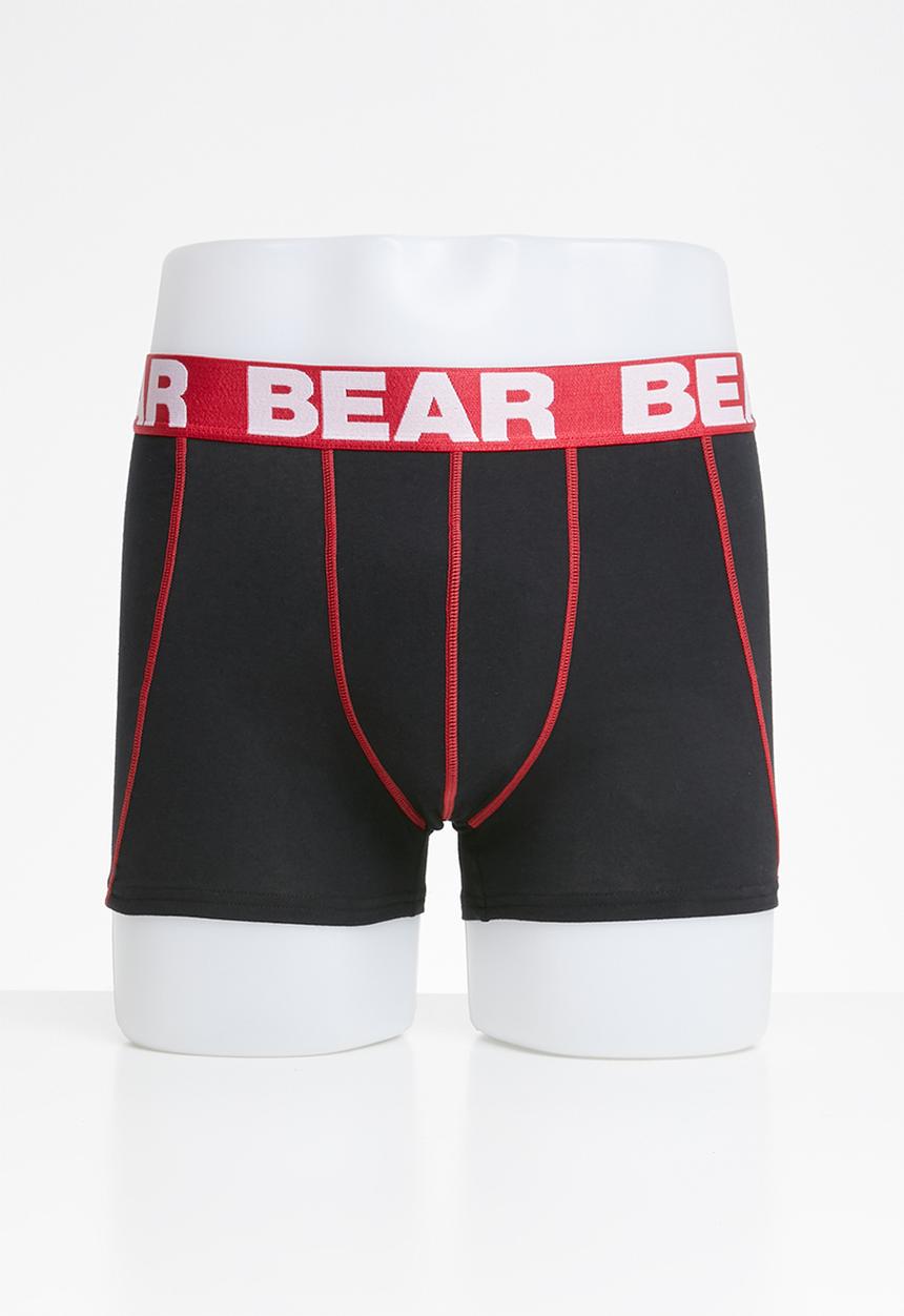 Bear - Bear rose and guitar - red & black
