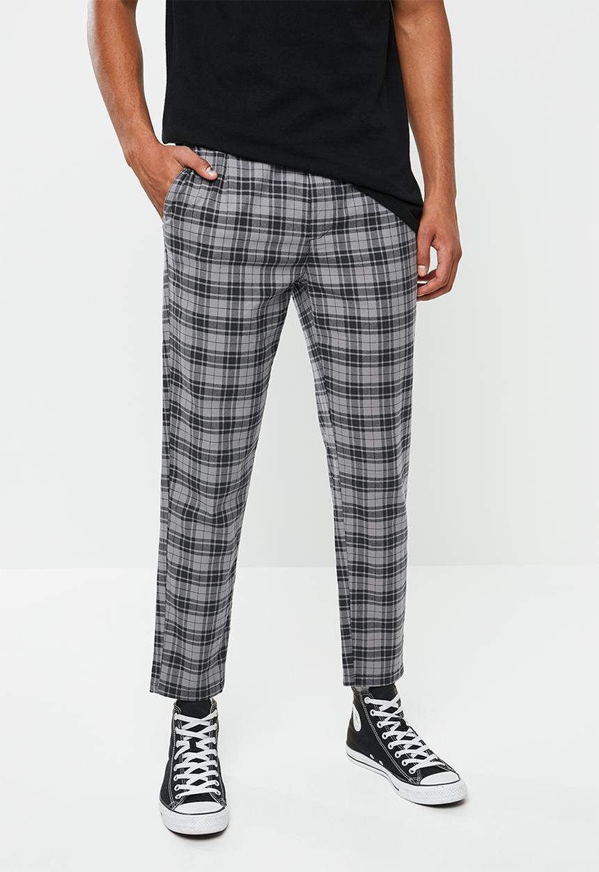 Factorie - Slim fit tapered leg pant - grey & black