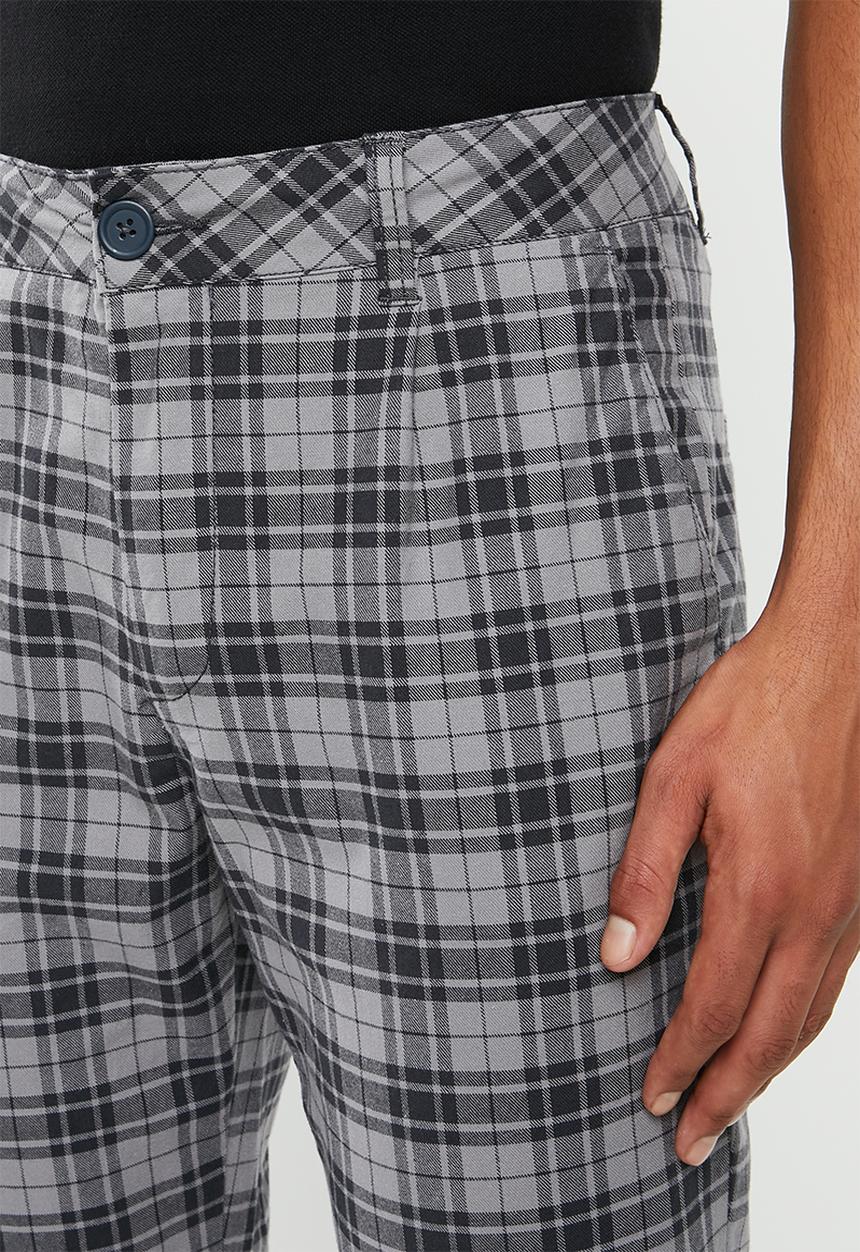 Factorie - Slim fit tapered leg pant - grey & black