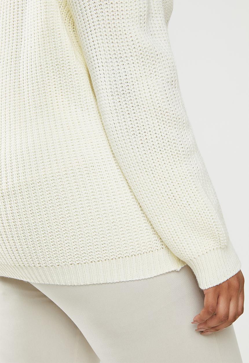 edit Plus - Stitch detail crew - milk