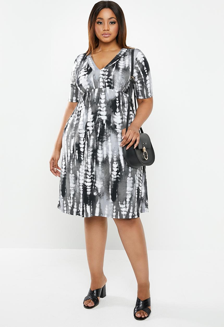 edit Plus - Classic empire line dress - black & white