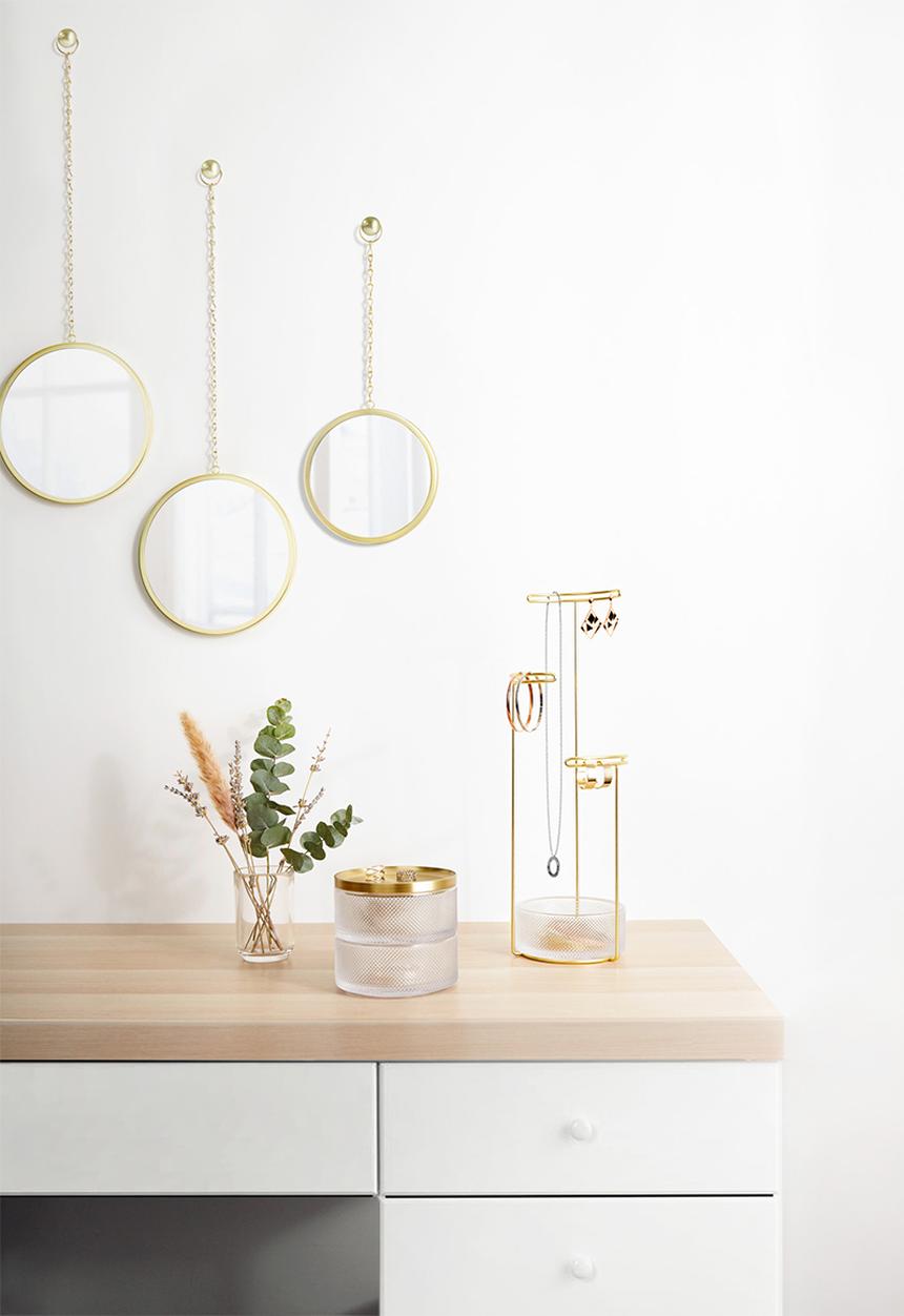 Umbra - Dima round mirror (3) brass