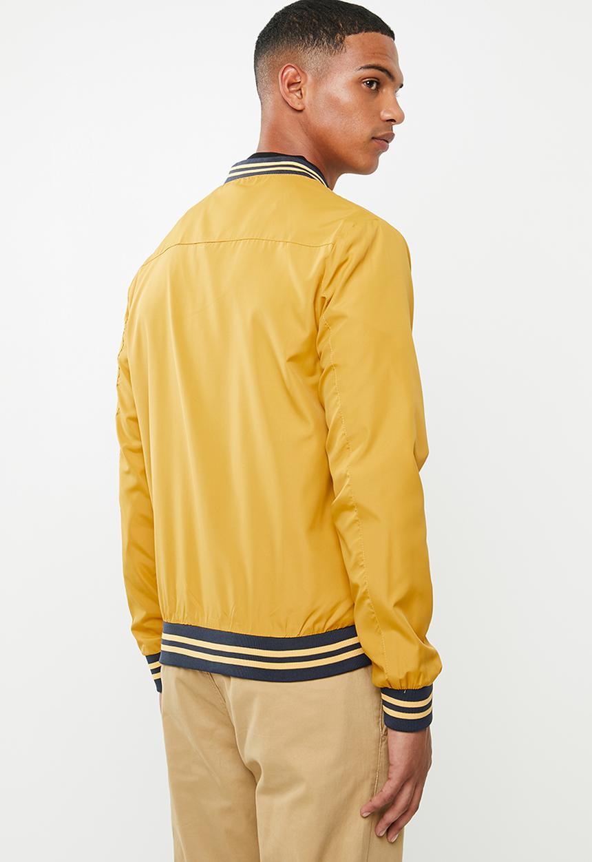 Brave Soul - Rojo bomber jacket - yellow & navy 
