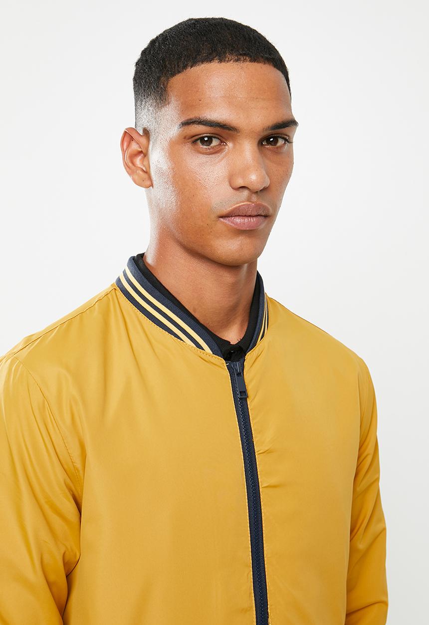 Brave Soul - Rojo bomber jacket - yellow & navy 