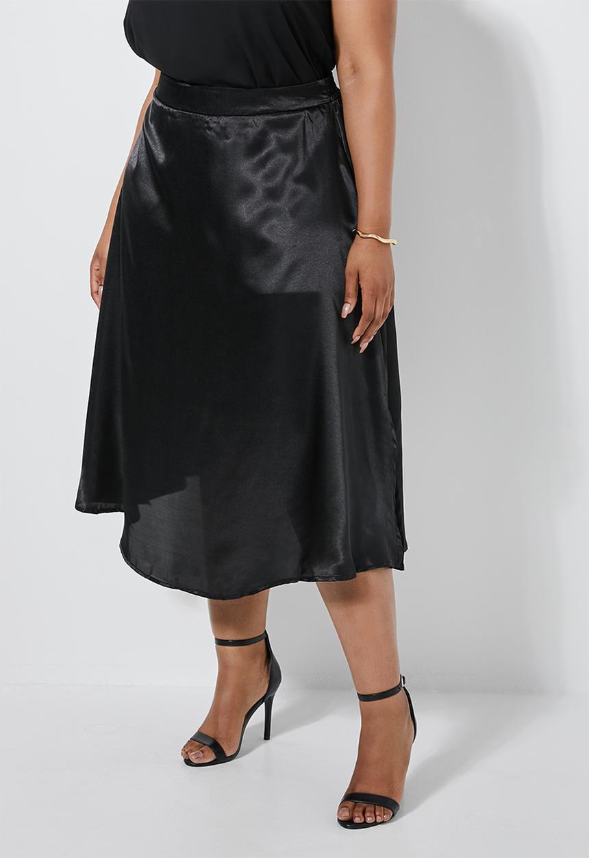 Superbalist - Slit detail slip skirt - black