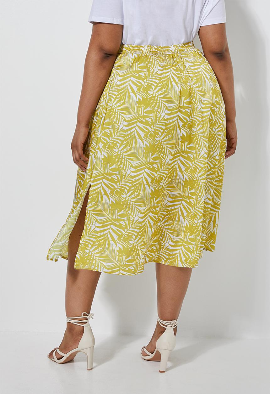 Superbalist - Slit detail slip skirt - yellow & white 