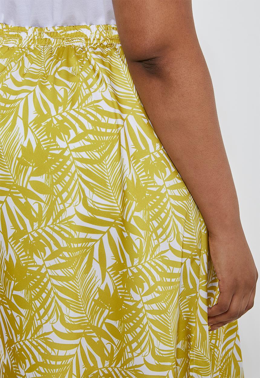 Superbalist - Slit detail slip skirt - yellow & white 