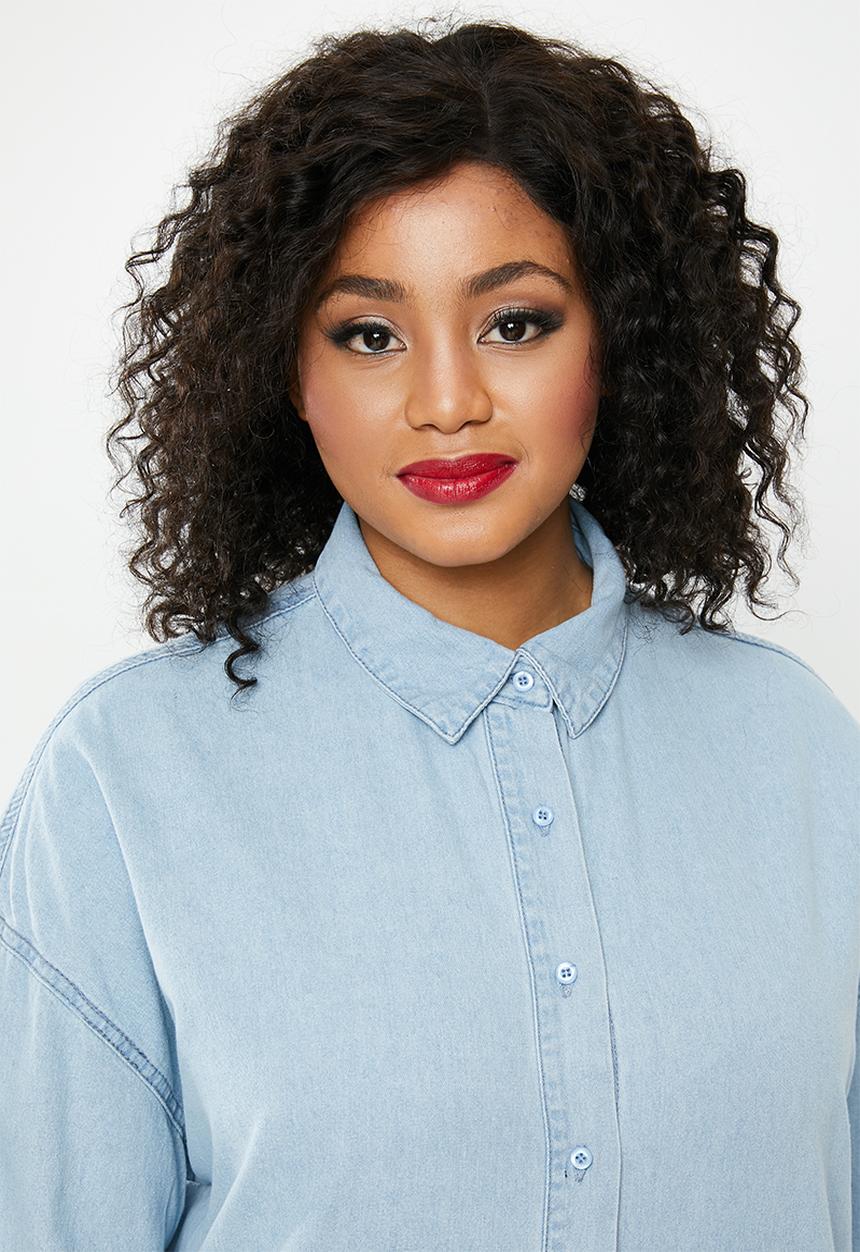 Missguided - Oversized denim shirt dress -  blue