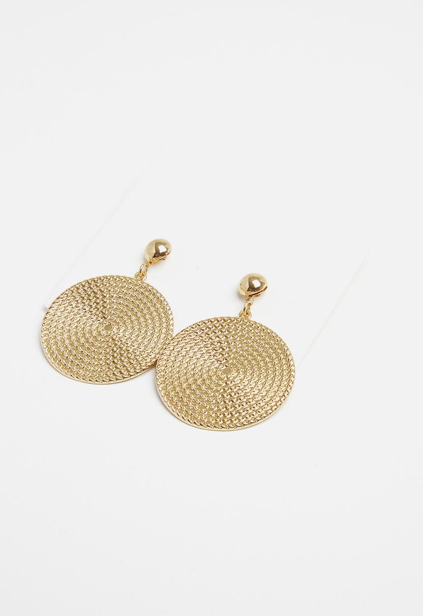 STYLE REPUBLIC - Tribal disk earrings - gold