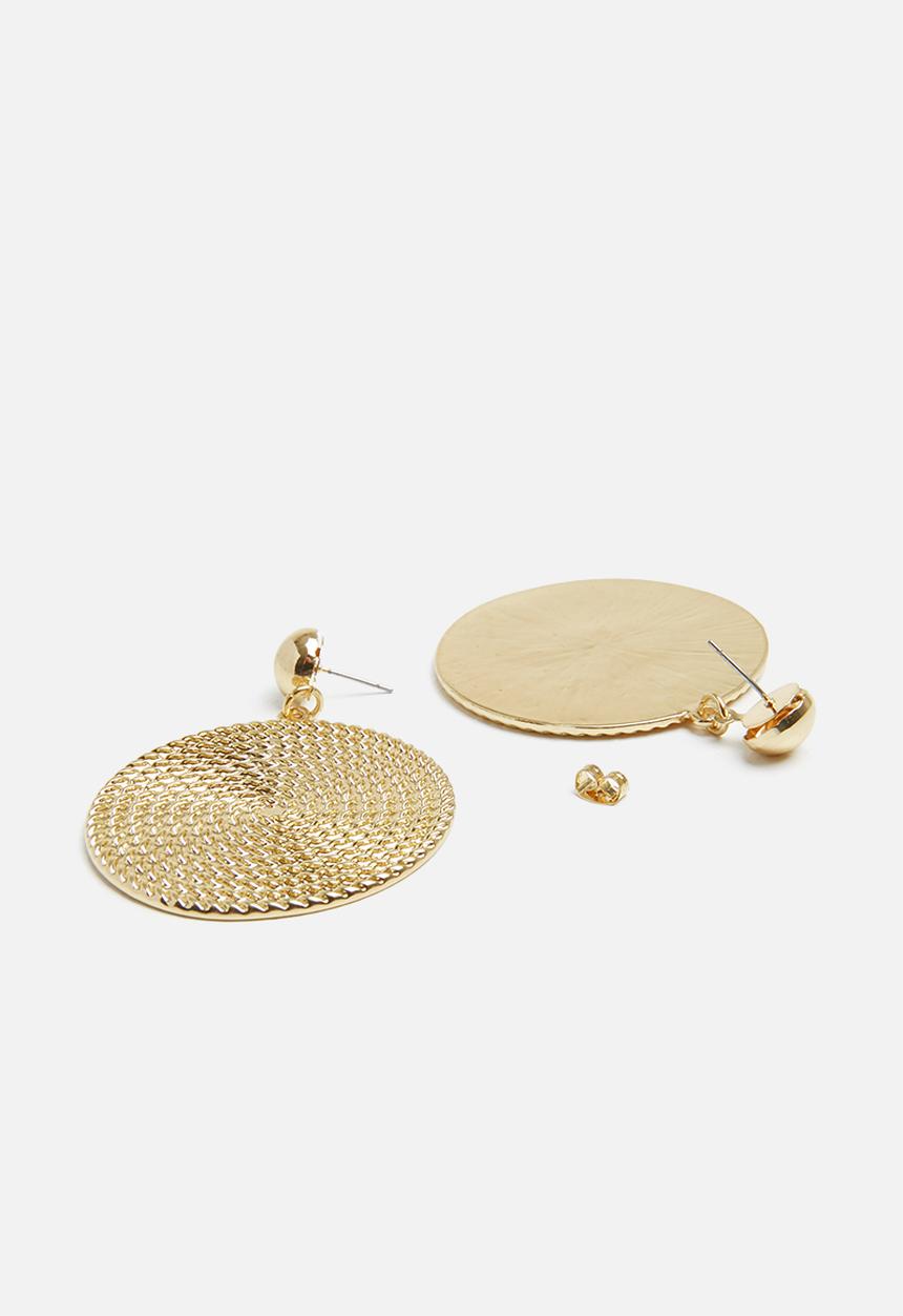 STYLE REPUBLIC - Tribal disk earrings - gold