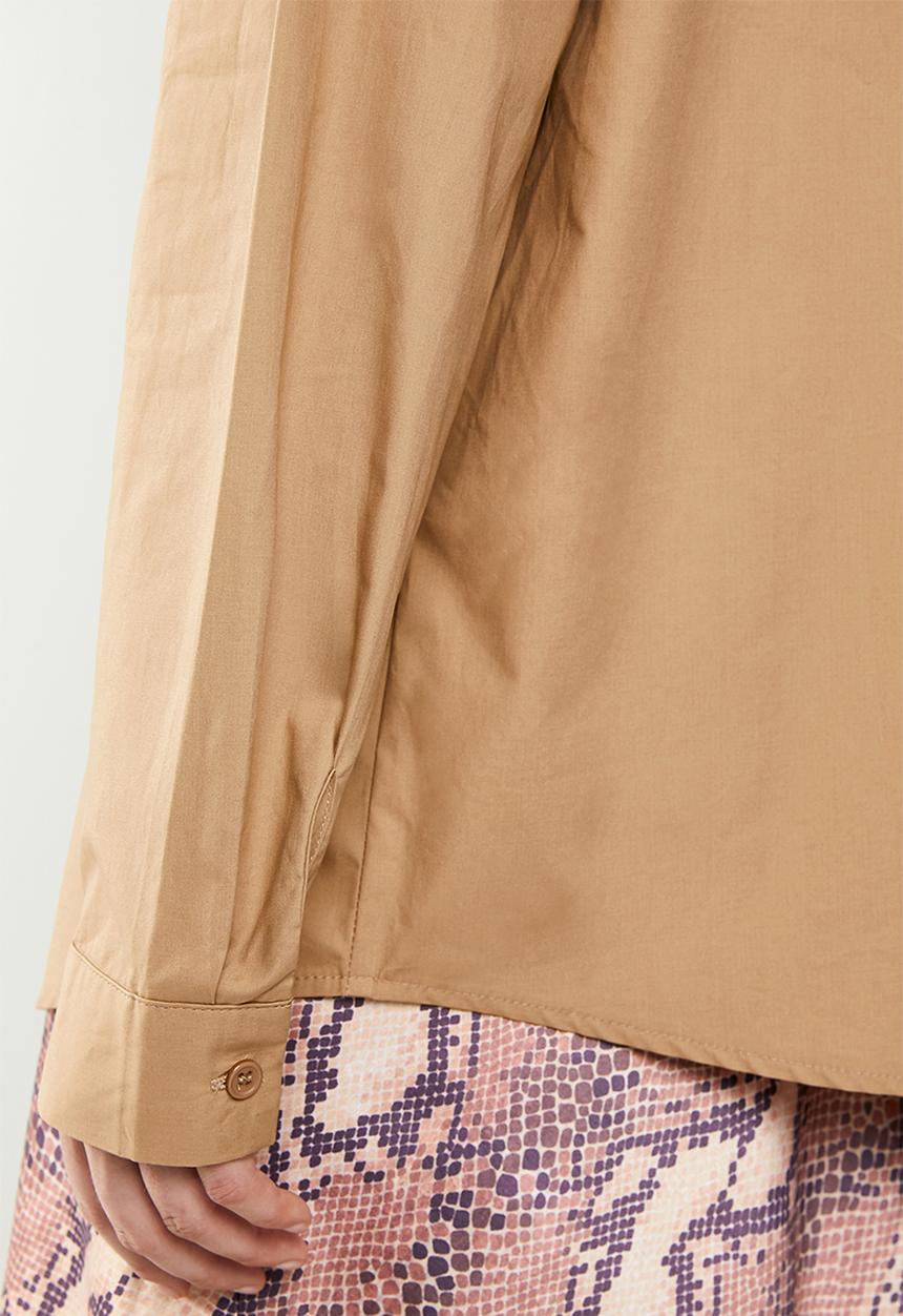 Missguided - Extreme oversized poplin shirt - camel