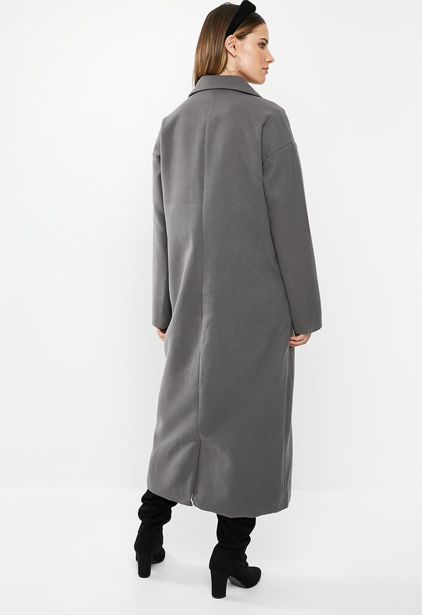 Missguided - Oversized double breasted coat - grey