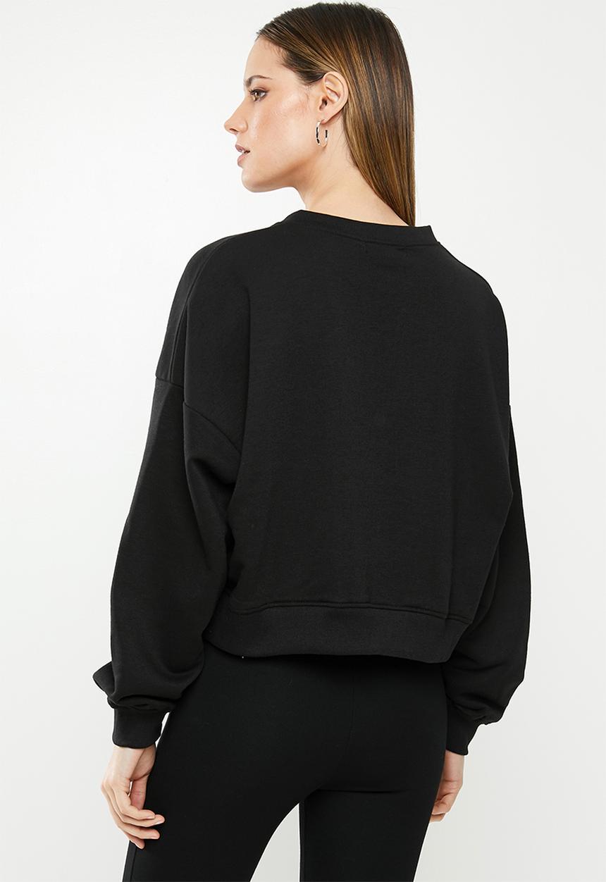 Missguided - V front oversized sweat - black