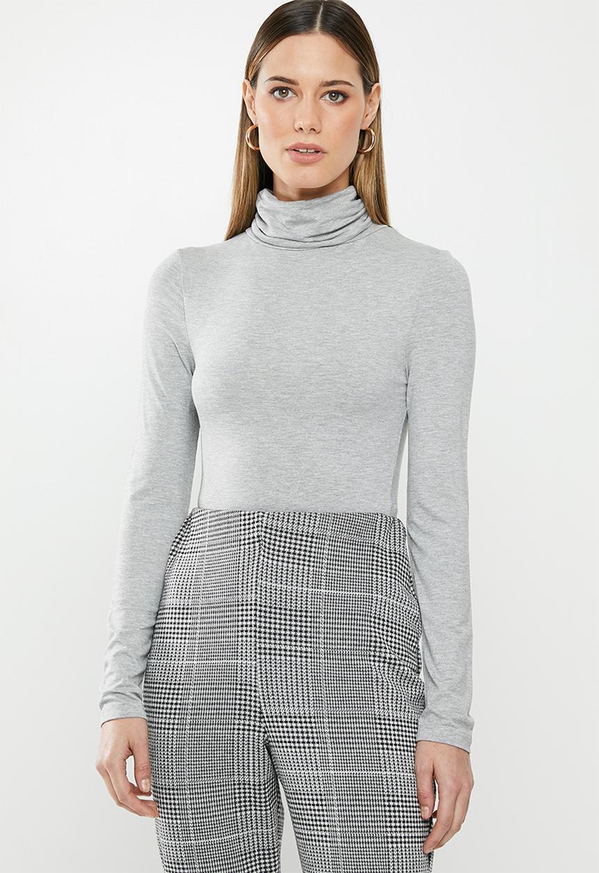 Missguided - Funnel neck bodysuit - grey