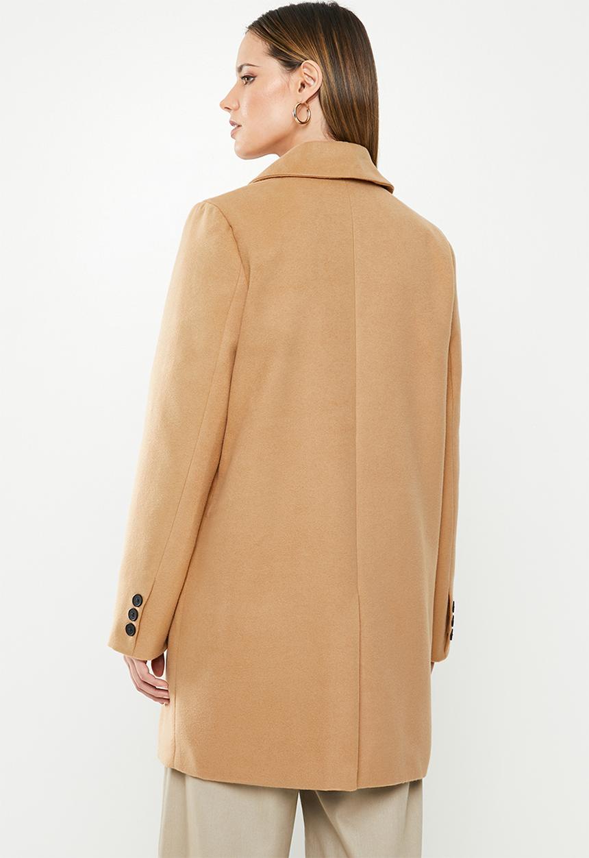 Missguided - Short oversized double breasted coat - brown 